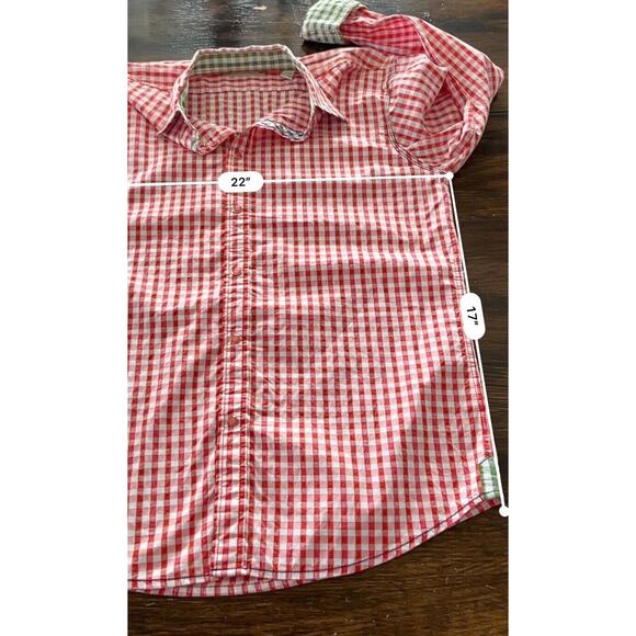 Age Of Wisdom Med. Men's Gingham Check LS Button Down Shirt Flip Cuff Pearl Snap - Picture 12 of 12